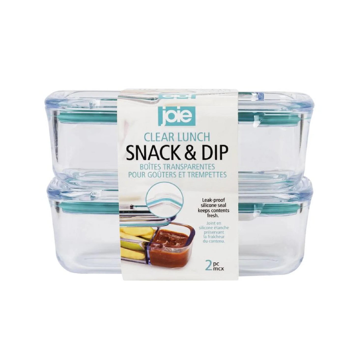 Clear Lunch Snack And Dip 2PK (Blue)