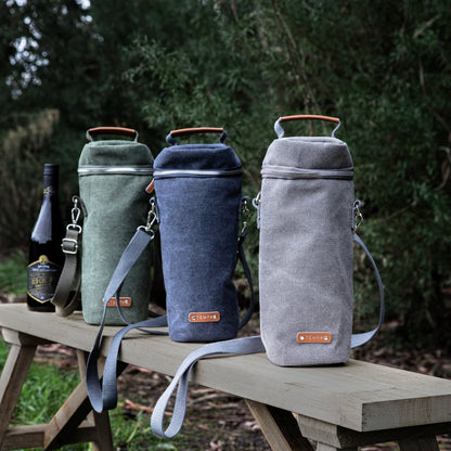 Kayce Navy Insulated Single Wine Bag