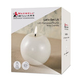 MW Lets Get Lit LED Flameless MW Round Candle 10cm Natural Gift Boxed