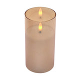 MW Lets Get Lit LED Flameless Candle Glass Hurricane Gold Set of 3 Gift Boxed