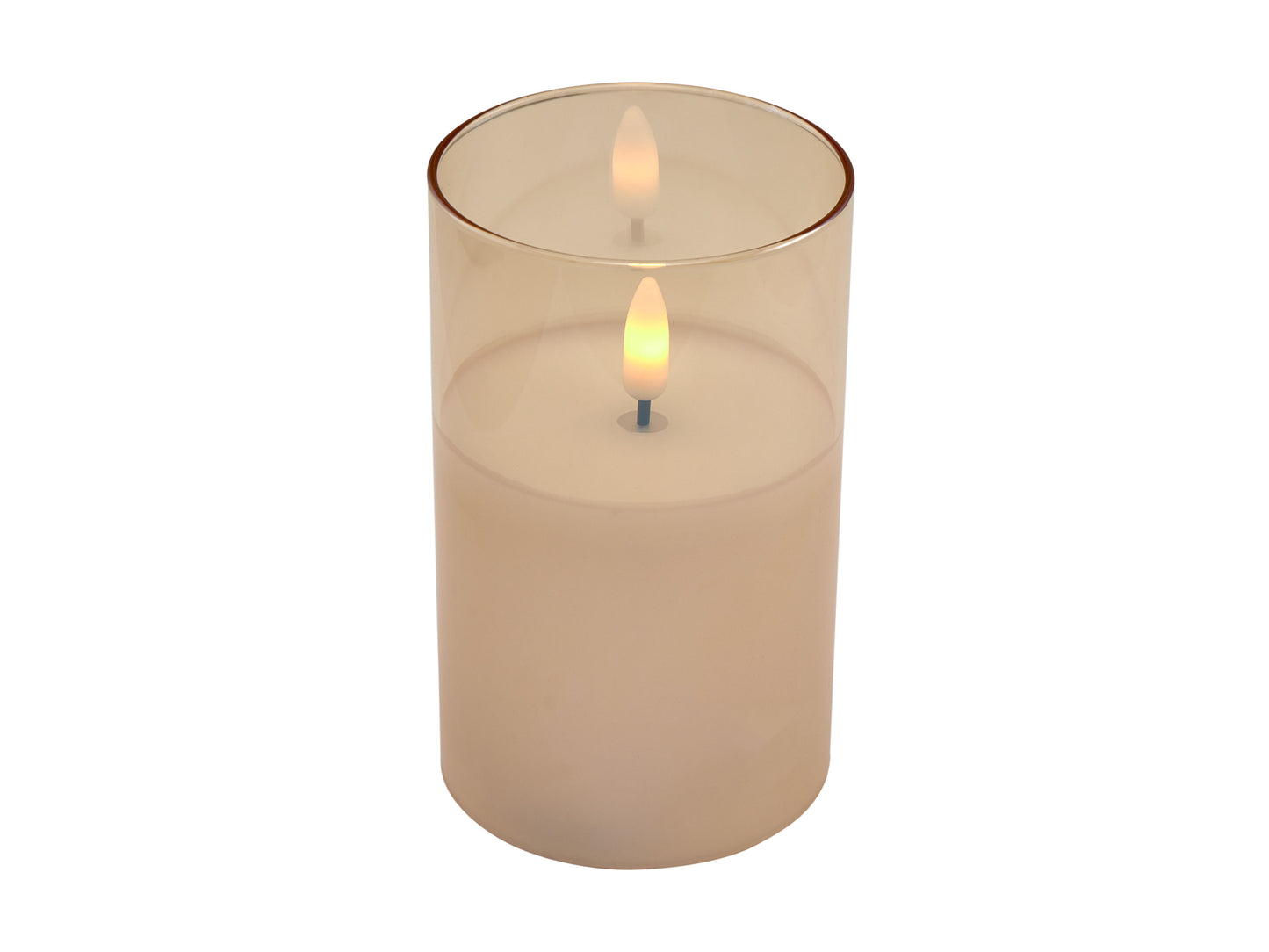 MW Lets Get Lit LED Flameless Candle Glass Hurricane Gold Set of 3 Gift Boxed