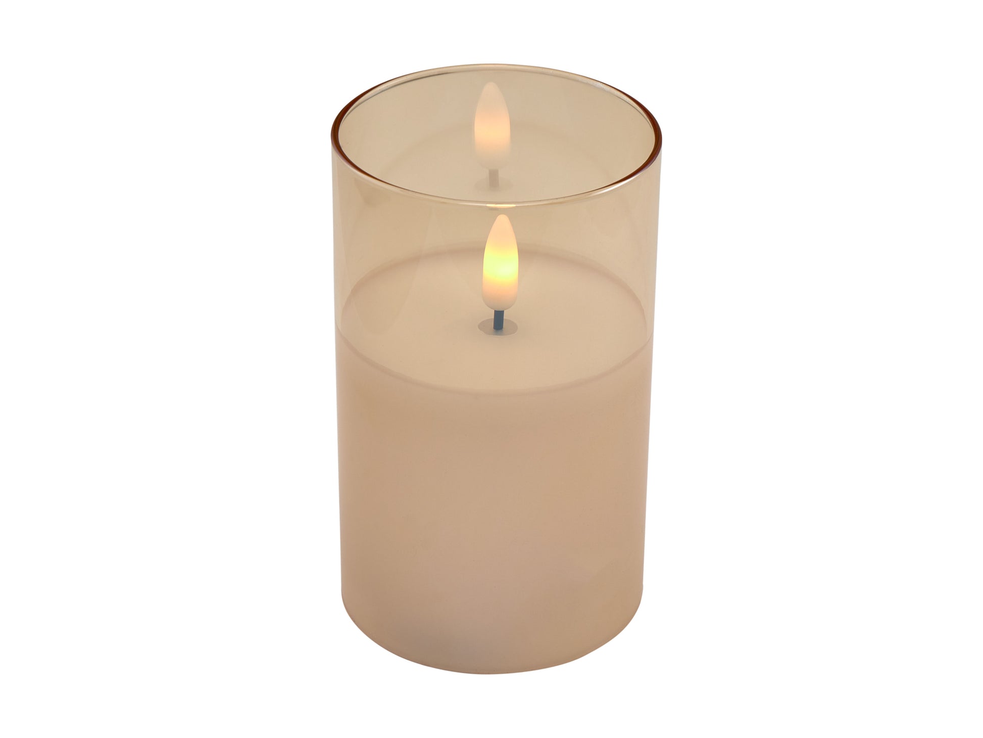 MW Lets Get Lit LED Flameless Candle Glass Hurricane Gold Set of 3 Gift Boxed