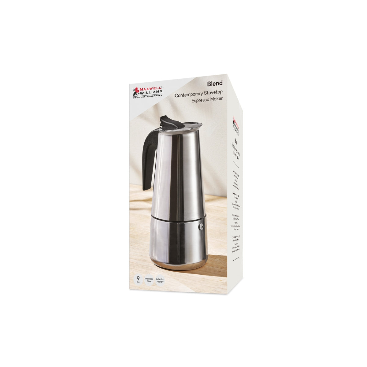 Blend Contemporary Stovetop Espresso Maker 9cup Gift Boxed