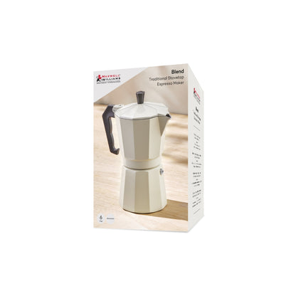 Blend Traditional Stovetop Espresso Maker 6cup Sand Gift Boxed