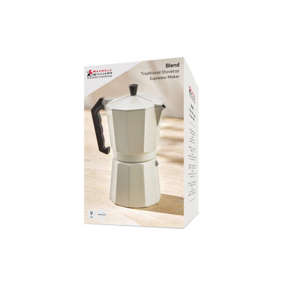 Blend Traditional Stovetop Espresso Maker 9cup Sand Gift Boxed
