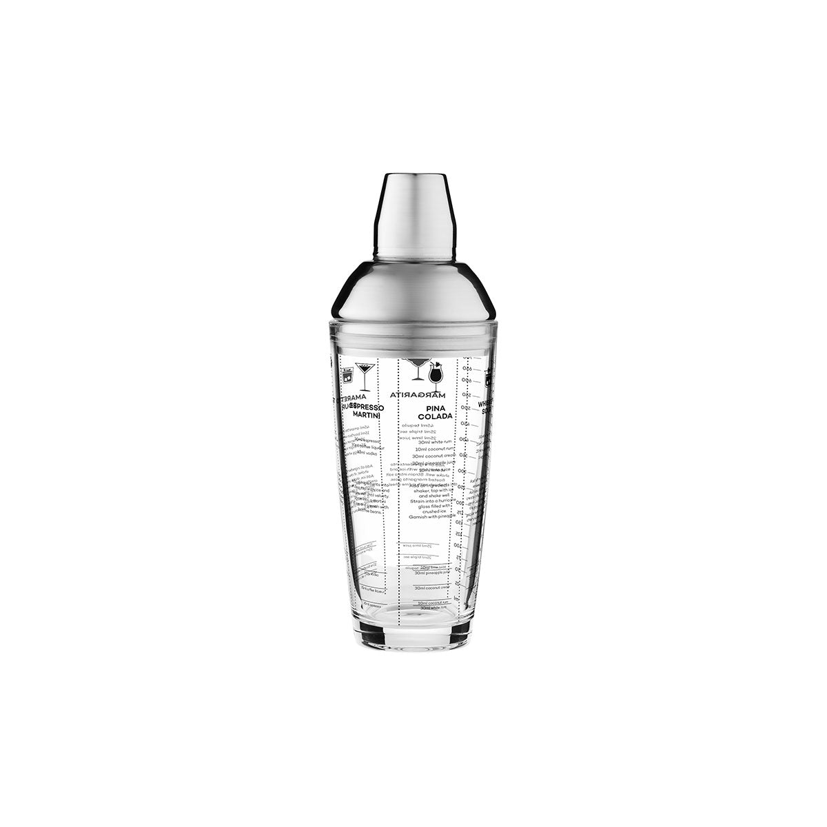 Cocktail & Co Glass Cocktail Recipe Shaker 680ml | Maxwell & Williams | Matchbox