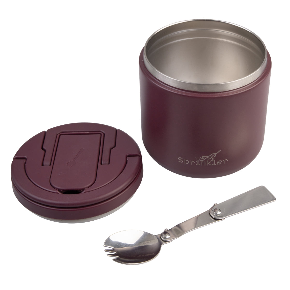 Sprinkler Harley Insulated Food Flask With Spork 500ml - Red Mahogany