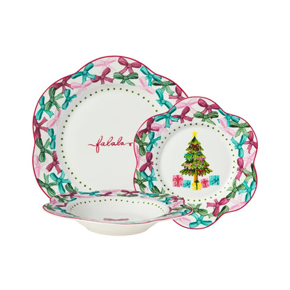 Maxwell & Williams Fa la la Scallop Rim Dinner Set 12pc Gift Boxed