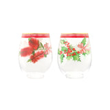 Festive Flora Stemless Glass 560ML Set of 2 Gift Boxed