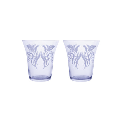 Estelle Michaelides Mystique Stemless Glass 470ML Set of 2 Violet Gift Boxed