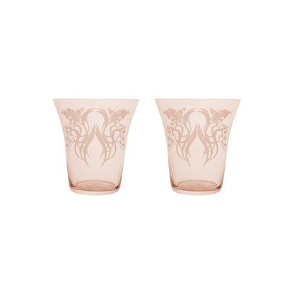 Estelle Michaelides Mystique Stemless Glass 470ML Set of 2 Melon Gift Boxed