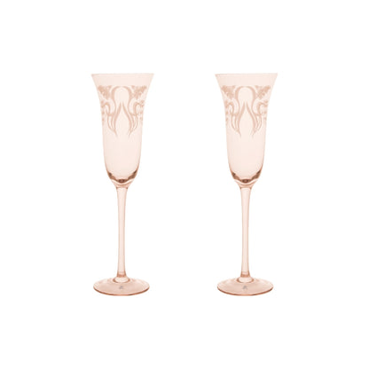 Estelle Michaelides Mystique Prosecco Glass 190ML Set of 2 Melon Gift Boxed
