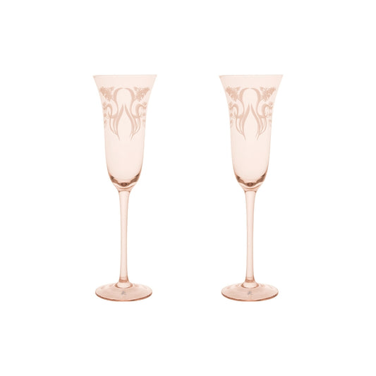 Estelle Michaelides Mystique Prosecco Glass 190ML Set of 2 Melon Gift Boxed