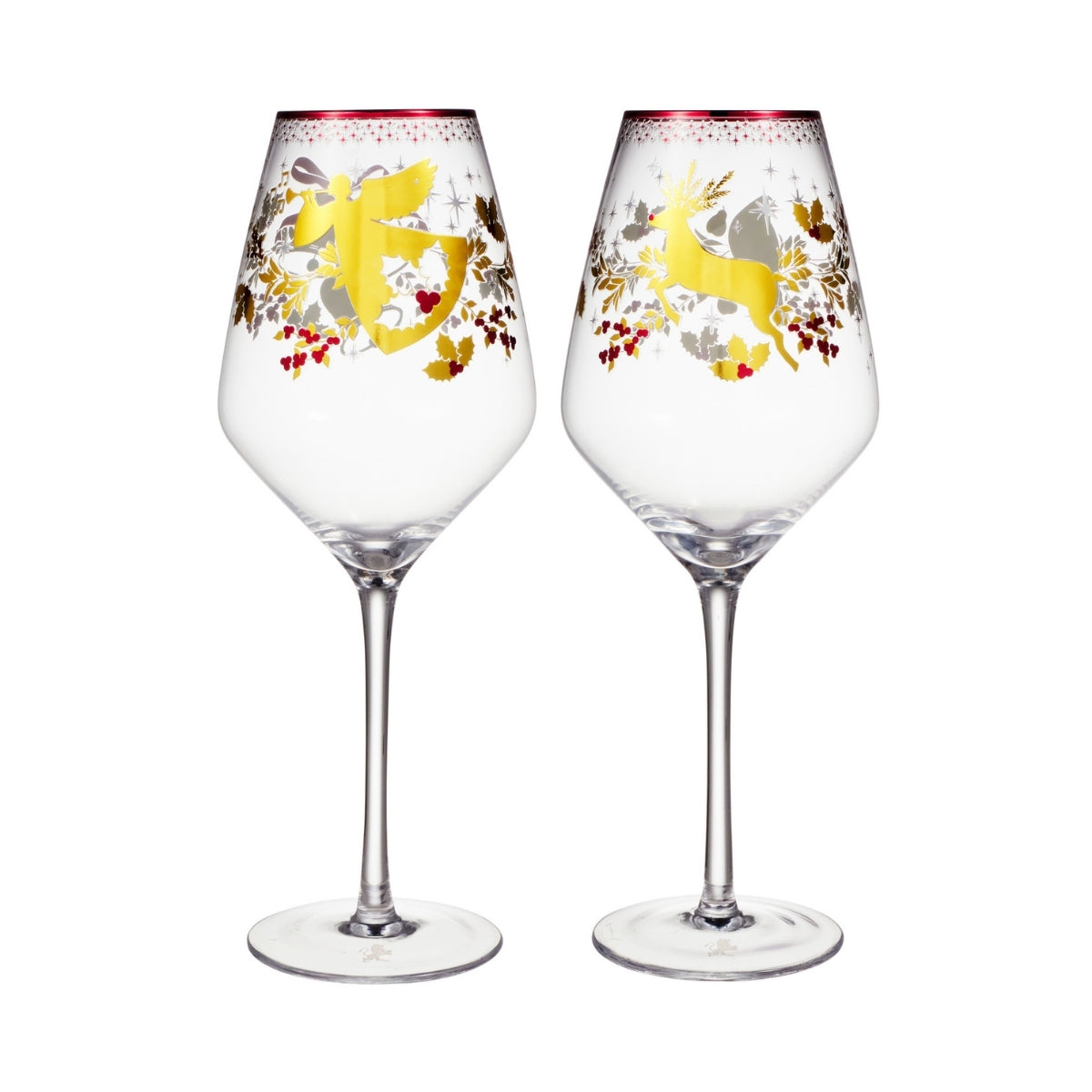 Maxwell & Williams White Christmas 2026 Wine Glass 500ML Set of 2 Assorted Gift Boxed