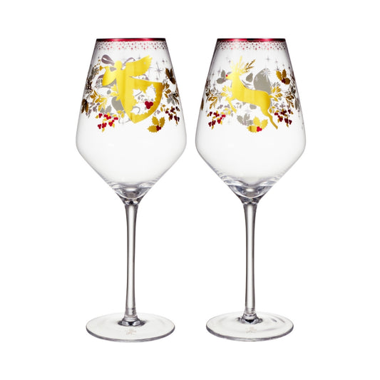 Maxwell & Williams White Christmas 2026 Wine Glass 500ML Set of 2 Assorted Gift Boxed