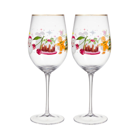 Maxwell & Williams Fa la la Wine Glass 580ML Set of 2 Gift Boxed