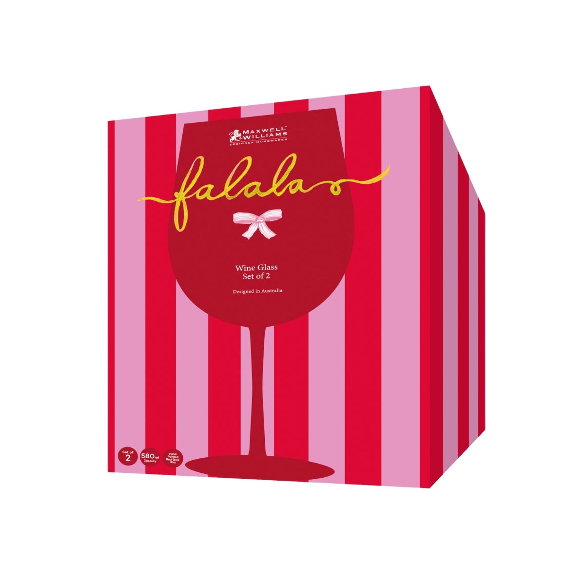Maxwell & Williams Fa la la Wine Glass 580ML Set of 2 Gift Boxed
