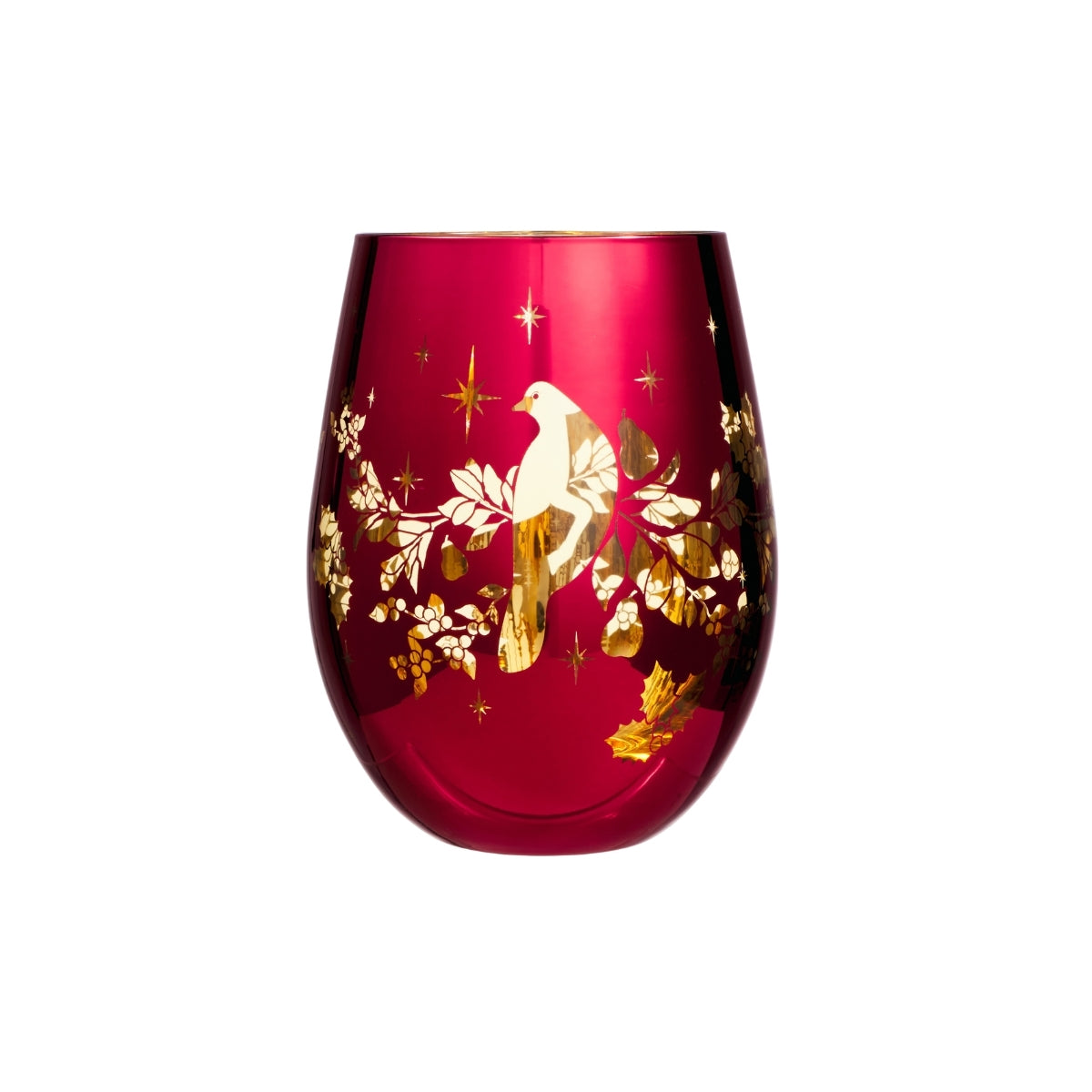 Maxwell & Williams White Christmas 2026 Stemless Glass 550ML Set of 2 Assorted Metallic Gift Boxed