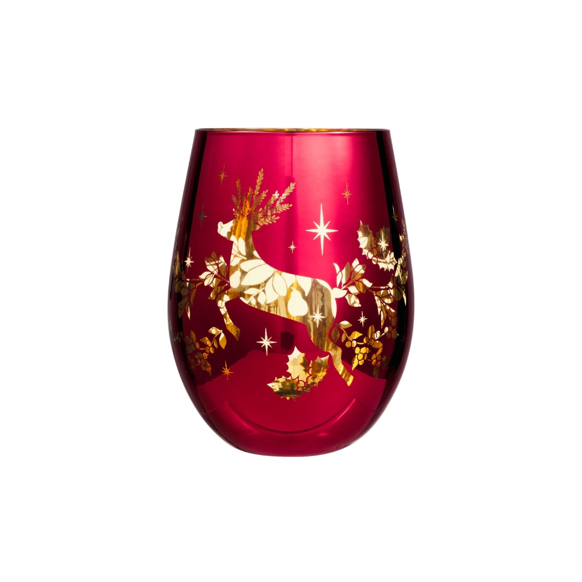 Maxwell & Williams White Christmas 2026 Stemless Glass 550ML Set of 2 Assorted Metallic Gift Boxed