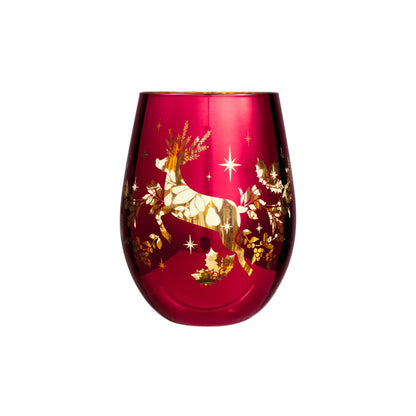 Maxwell & Williams White Christmas 2026 Stemless Glass 550ML Set of 2 Assorted Metallic Gift Boxed