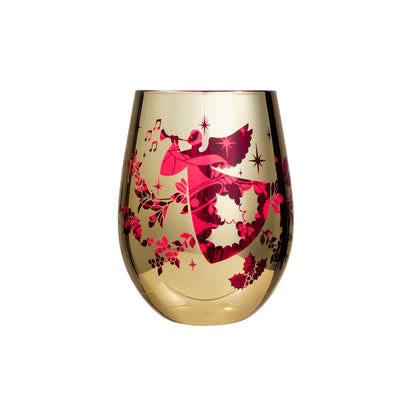 Maxwell & Williams White Christmas 2026 Stemless Glass 550ML Set of 2 Assorted Metallic Gift Boxed