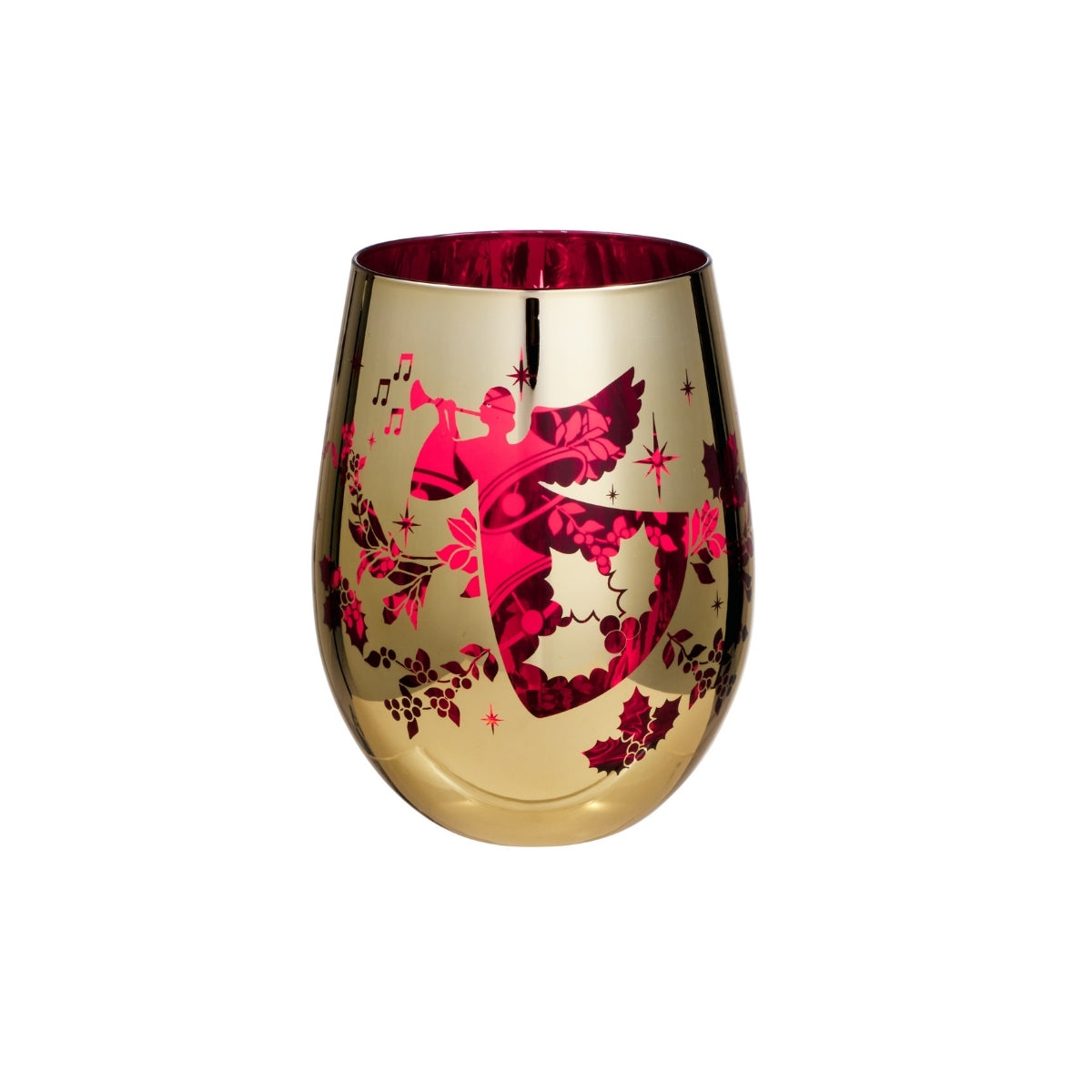 Maxwell & Williams White Christmas 2026 Stemless Glass 550ML Set of 2 Assorted Metallic Gift Boxed