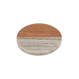 MW Coaster Collective Round Marble & Acacia Coaster 10cm Beige