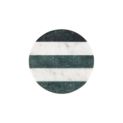 MW Coaster Collective Round Marble Coaster 10cm Green Stripe