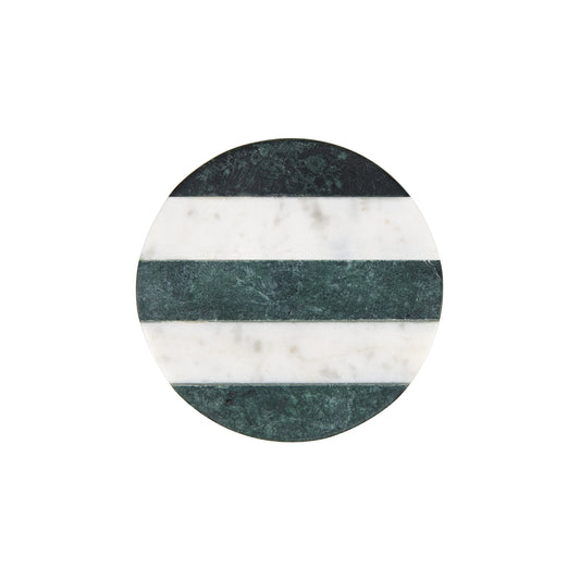 MW Coaster Collective Round Marble Coaster 10cm Green Stripe