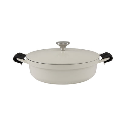 Maxwell & Williams Cast Lite Non-Stick Shallow Casserole 28cm / 4L Ecru Gift Boxed