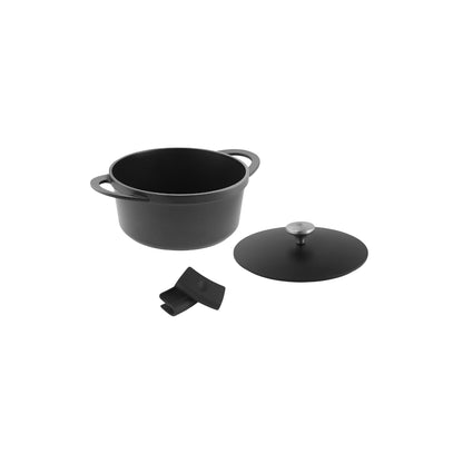 Maxwell & Williams Cast Lite Non-Stick Casserole 24cm / 4.2L Black Gift Boxed