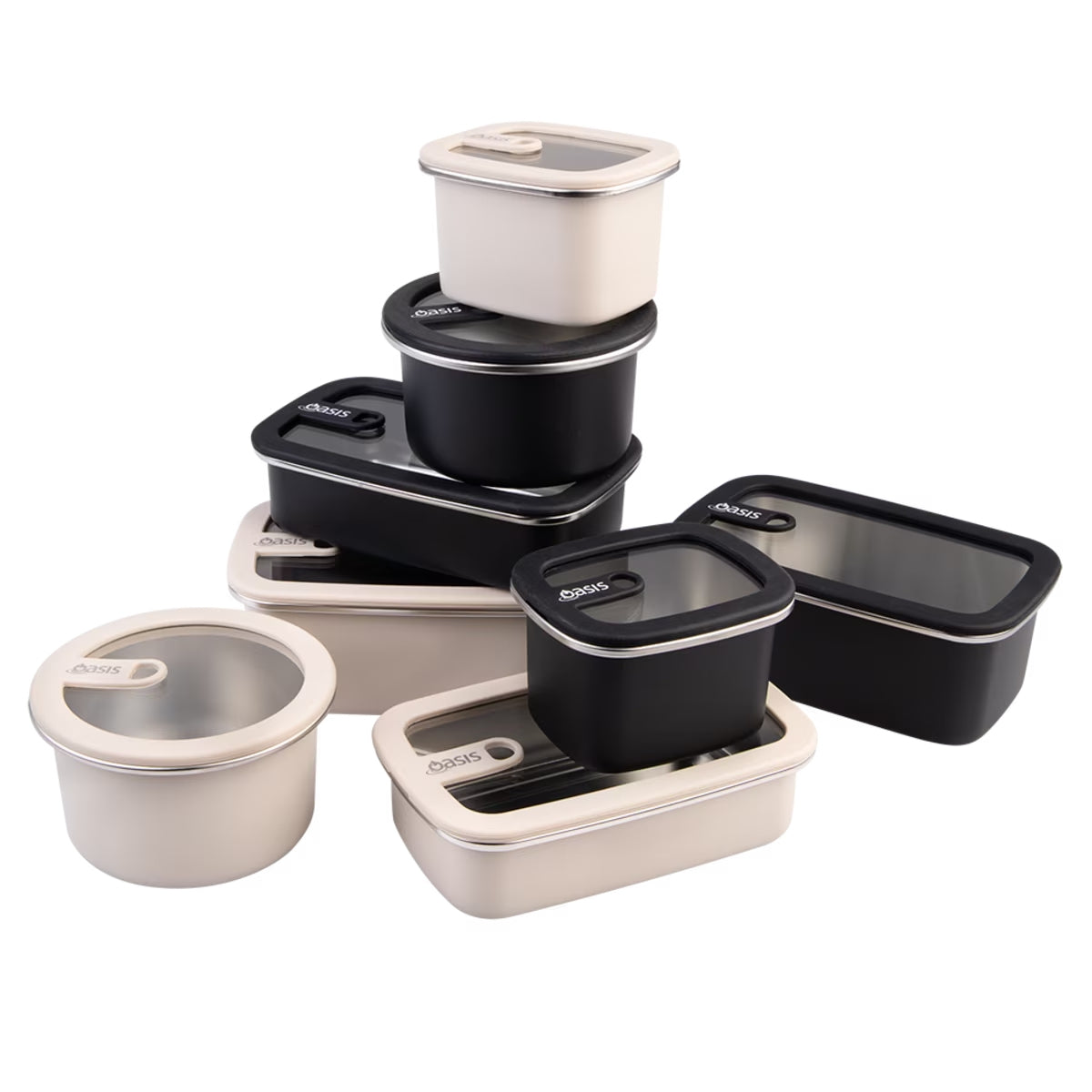 Oasis Microwave Safe Stainless Steel Containers - Lifestyle