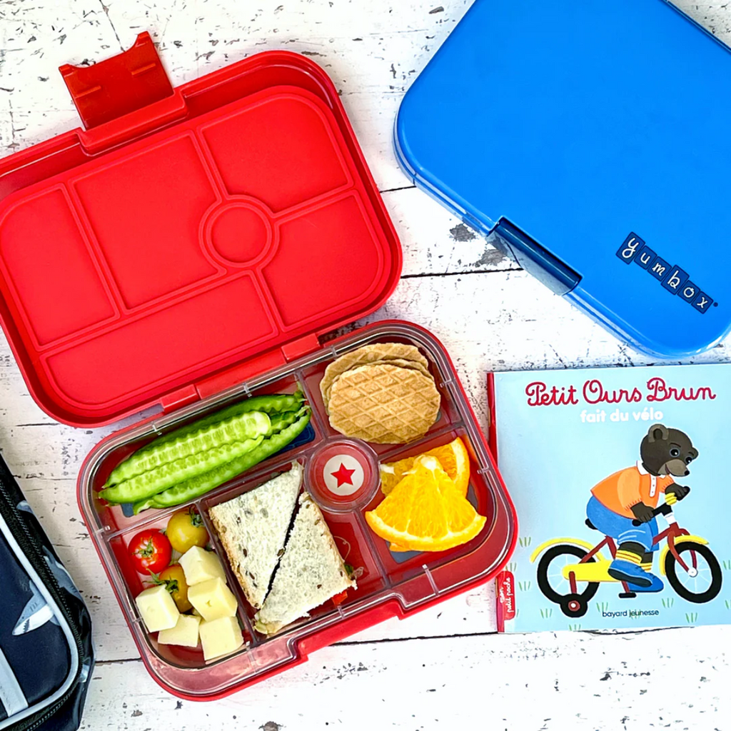Panino 4 Compartment Bento Style Lunch Box Roar Red Yumbox Matchbox
