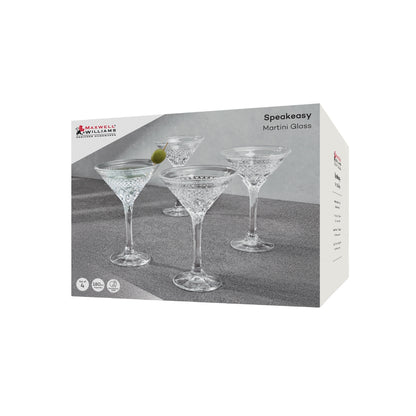 Speakeasy Martini Glass 180ML Set of 4 Gift Boxed