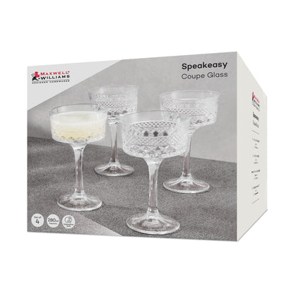 Maxwell & Williams Speakeasy Coupe Glass 280ML Set of 4 Gift Boxed