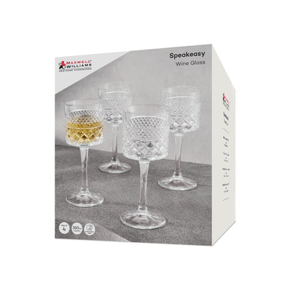 Maxwell & Williams Speakeasy Wine Glass 350ML Set of 4 Gift Boxed
