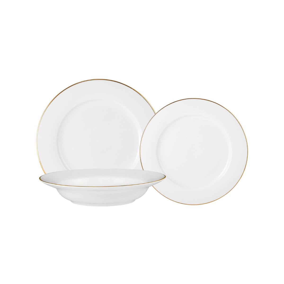 Maxwell & Williams White Gold Rim Dinner Set 12pc Gold Gift Boxed