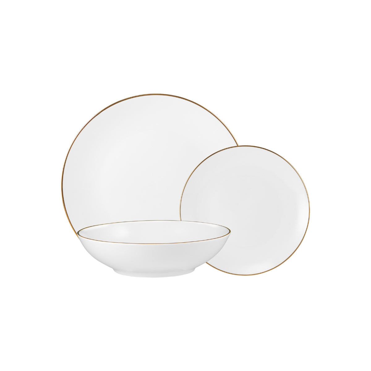 Maxwell & Williams White Gold Coupe Dinner Set 12pc Gold Gift Boxed