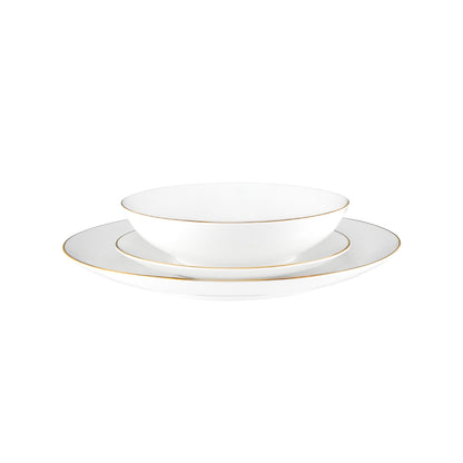 Maxwell & Williams White Gold Coupe Dinner Set 12pc Gold Gift Boxed