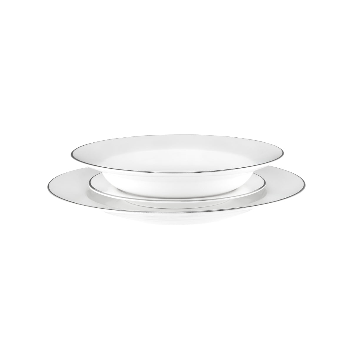 Maxwell & Williams White Platinum Rim Dinner Set 12pc Platinum Gift Boxed