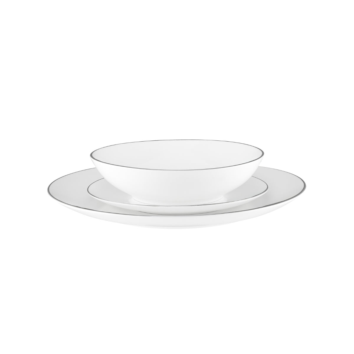 Maxwell & Williams White Platinum Coupe Dinner Set 12pc Platinum Gift Boxed