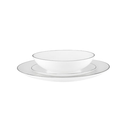 Maxwell & Williams White Platinum Coupe Dinner Set 12pc Platinum Gift Boxed