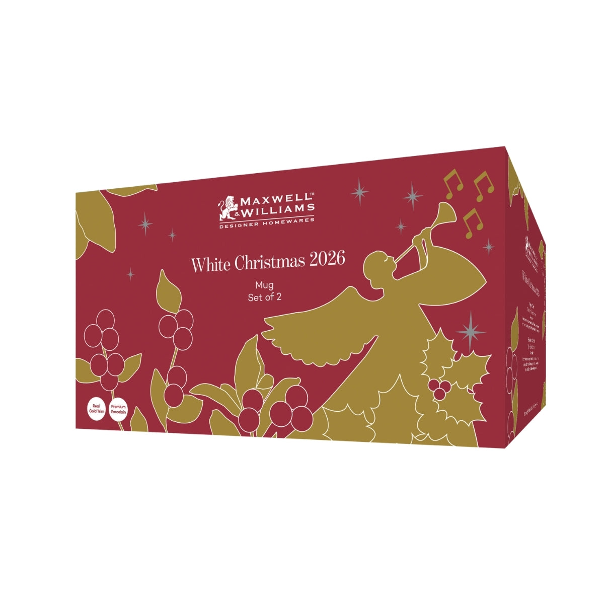 Maxwell & Williams White Christmas 2026 Mug 400ML Set of 2 Assorted Gift Boxed