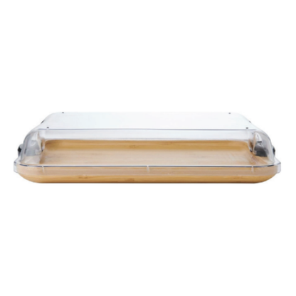 Rectangular Bamboo Tray with PS Lid 57x19x8cm