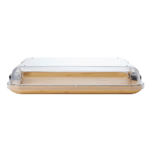 Rectangular Bamboo Tray with PS Lid 57x19x8cm