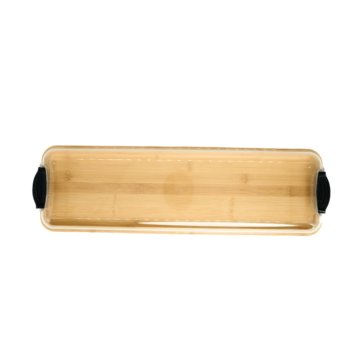 Rectangular Bamboo Tray with PS Lid 57x19x8cm