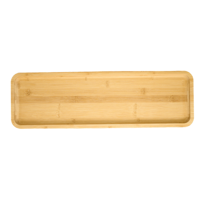Rectangular Bamboo Tray with PS Lid 57x19x8cm