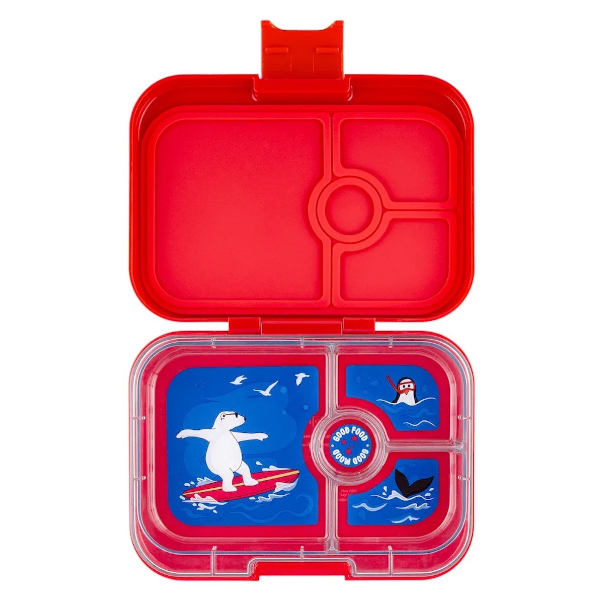 Panino 4 Compartment Bento Style Lunch Box - Roar Red | Yumbox | Matchbox