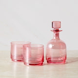Maxwell & Williams Glamour Stacked Decanter 3pce Pink Unstacked on Tabletop
