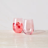 Maxwell & Williams Glamour Stemless Glass 560ml Set of 2 Pink with Drink